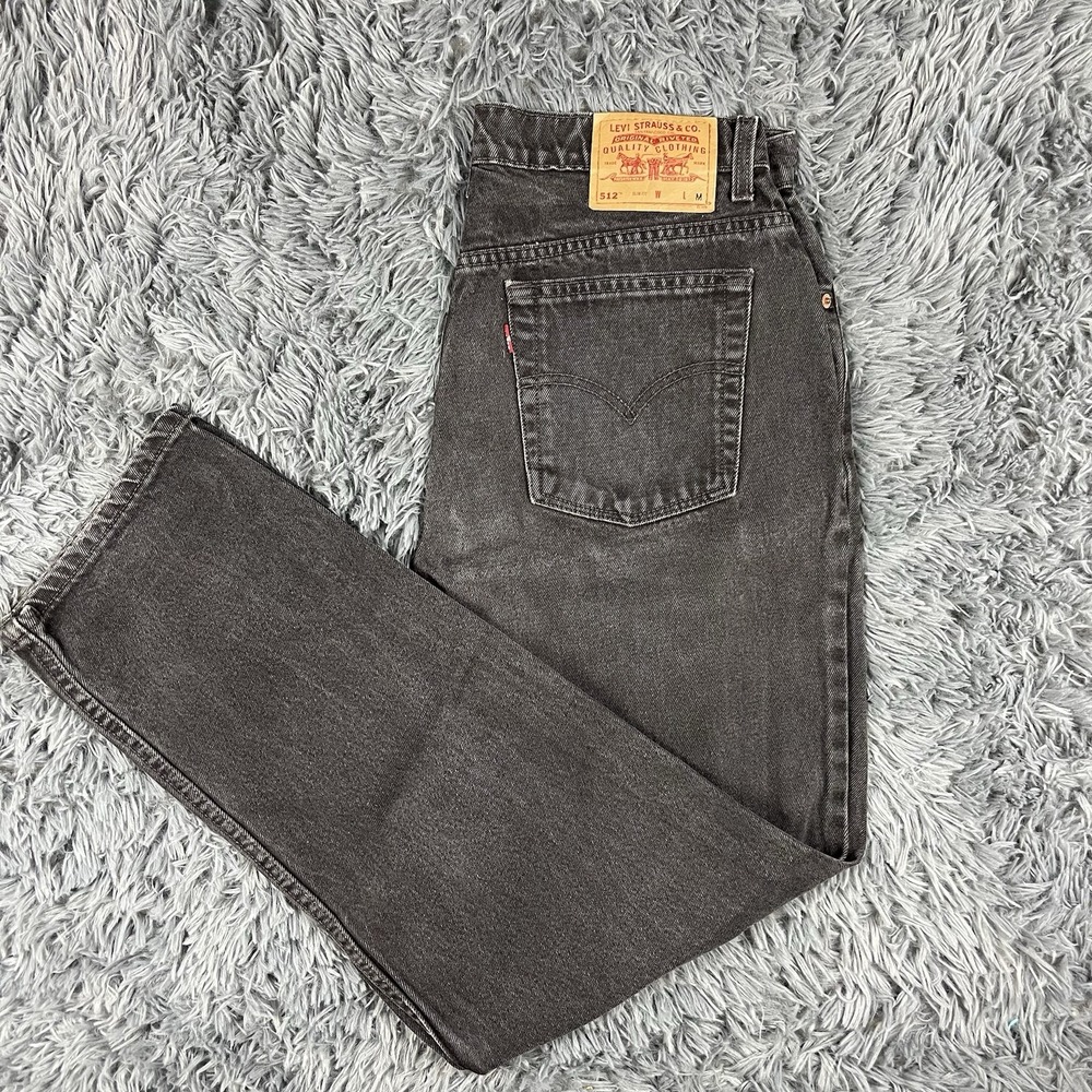 Vintage Levi's 512 Women's 30x30 Jeans USA Made Slim Fit Straight Leg Black 90s